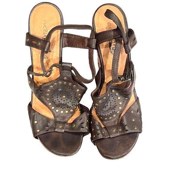 Rue 21 Brown Summer Cork Wedges Size 8/9 - Picture 4 of 9